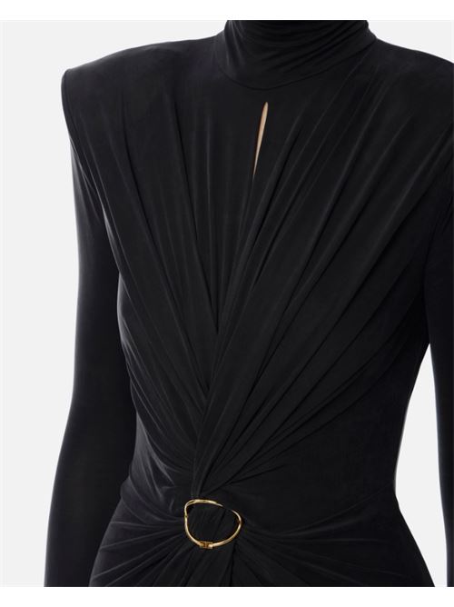 RED CARPET DRESS WITH DRAPES ELISABETTA FRANCHI | ABR0656E2110 Nero